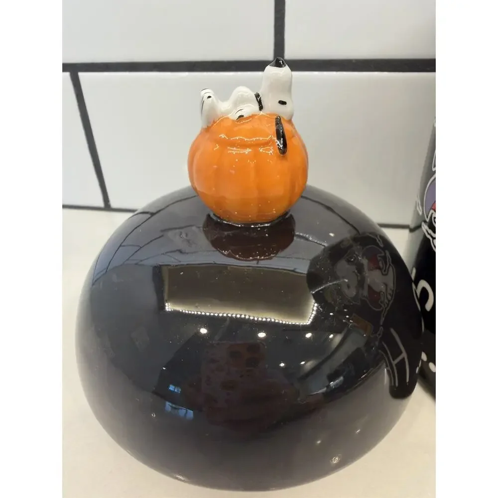 Peanuts Happiness Is Halloween Covered Canister Treat Candy Cookie Holder NEW🎃
